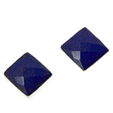 Jay King Sterling Silver Faceted Square Blue Lapis Stud Earrings